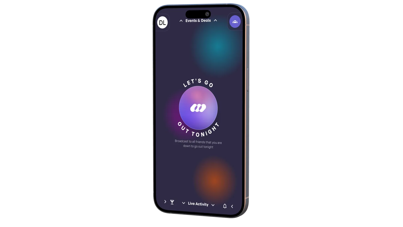 Screens from the Chainlink mobile app, where patrons check in, post to a venue's Virtual Wall and earn rewards